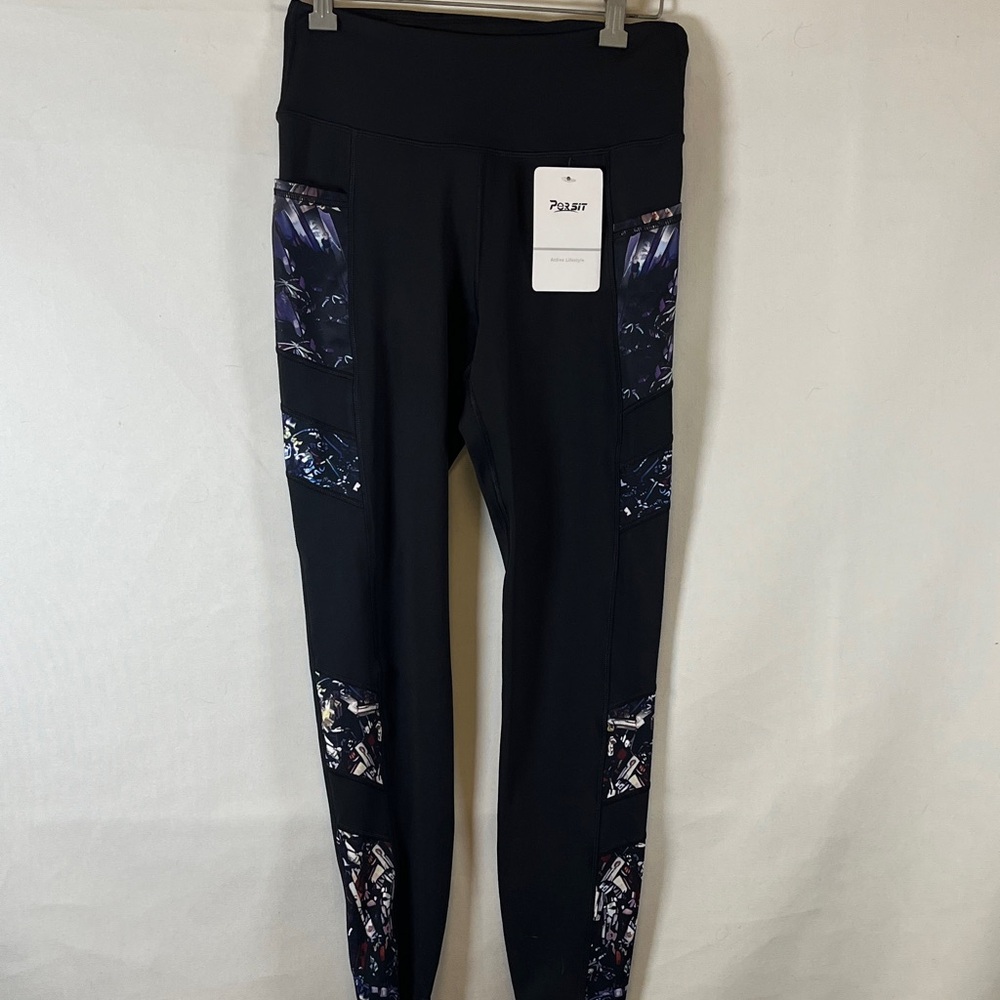 Persit Leggings Women's M Premium Knit Yoga Fitness Pants Side Pockets NWT